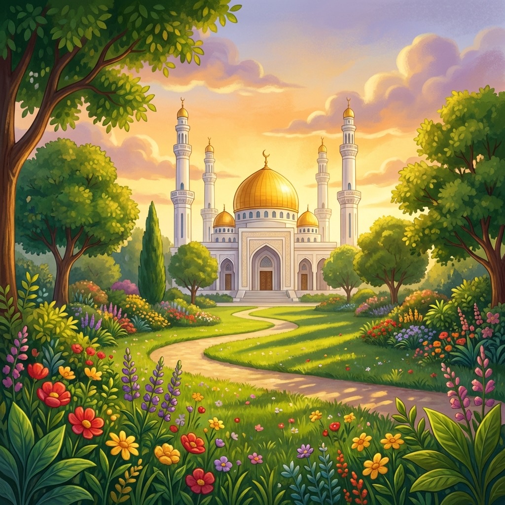 Beautiful mosque garden